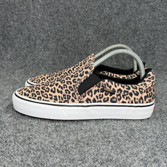 Vans Sneakers Women's Size 7.5 Cheetah Print Slip On Retro Athletic Skate Shoes - Picture 4 of 11